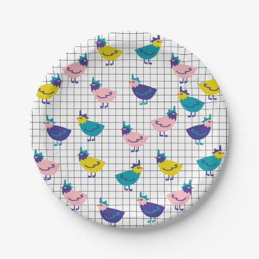 Niedliche Teller für Hühnerpapier (Vorderseite)