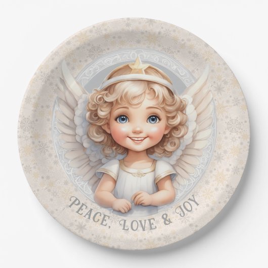 Niedliche Teller von Weihnachts-Engel (Vorderseite)