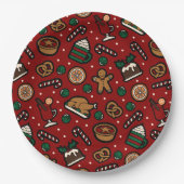 Niedliche Teller zum Weihnachtsmuster (Vorderseite)