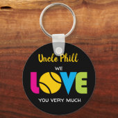 Niedliche Tennis-LIEBE - Sondertext Runder Schlüss Schlüsselanhänger (Vorderseite)