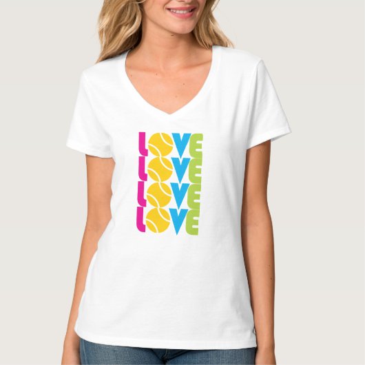 Niedliche Tennis-LIEBE - T-Shirt (Vorderseite)