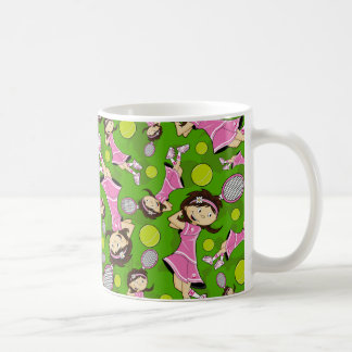 Niedliche Tennis-Mädchen-Tasse Kaffeetasse