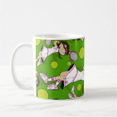 Niedliche Tennis-Mädchen-Tasse Kaffeetasse (Links)