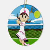 Niedliche Tennis-Mädchen-Verzierung Keramik Ornament (Links)