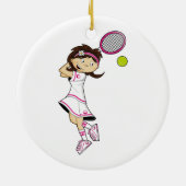 Niedliche Tennis-Mädchen-Verzierung Keramik Ornament (Hinten)