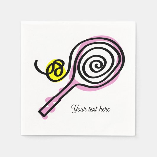 Niedliche Tennis-Themen Geburtstagsparty-Serviette Serviette (Vorderseite)