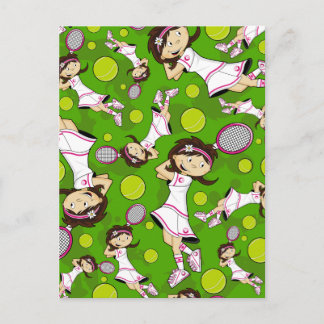 Niedliche TennisGirl-Card Postkarte