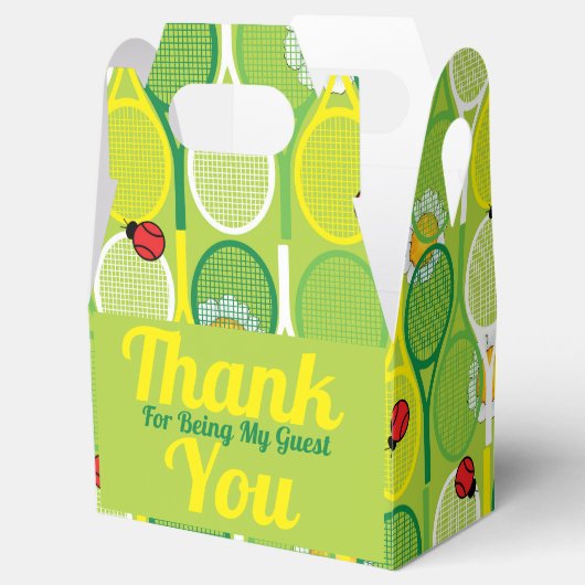 Niedliche Tennisschläger mit Ladvögeln Geschenkschachtel (Geöffnet)