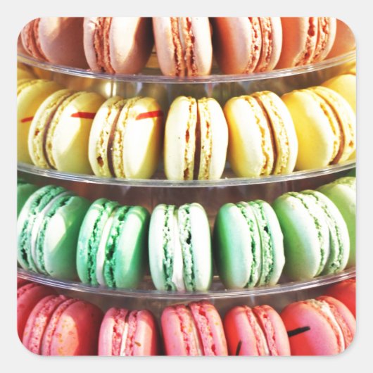 Niedliche Tessiner Macaron Quadratischer Aufkleber (Vorderseite)