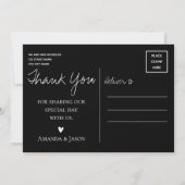 Niedliche Texteüberlagerung Hübscher Skript-Foto H Dankeskarte (Rückseite)