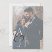 Niedliche Texteüberlagerung Monogramm Zwei-Foto-Ho Save The Date (Rückseite)