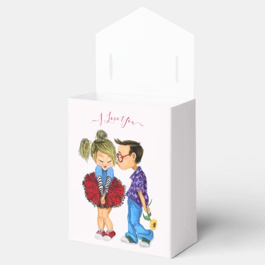 Niedliche Textfavorisierungsboxen - I Liebe Sie Geschenkschachtel (Geöffnet)