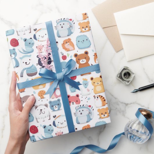 Niedliche Tiere 3 Schleifpapier Geschenkpapier (Schenken)