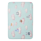 Niedliche Tiere auf Clouds Monogramm Badematte (Vorderseite Vertikal)