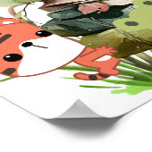 Niedliche Tiere auf dem Stapel von Büchern Poster (Ecke)