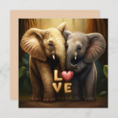 Niedliche Tiere auf Liebe-Karte (Vorne/Hinten)