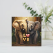 Niedliche Tiere auf Liebe-Karte (Stehend Vorderseite)