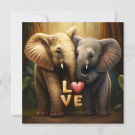 Niedliche Tiere auf Liebe-Karte