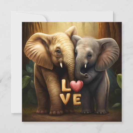 Niedliche Tiere auf Liebe-Karte (Vorderseite)