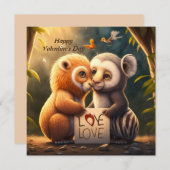 Niedliche Tiere auf Liebe-Karte (Vorne/Hinten)