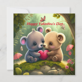 Niedliche Tiere auf Liebe-Karte Karte