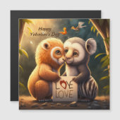 Niedliche Tiere auf Liebe-Karte Magnetkarte (Vorne/Hinten)