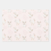 Niedliche Tiere auf rosa Geschenkpapier Set (Vorderseite)