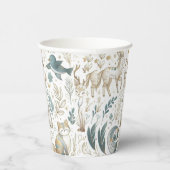 Niedliche Tiere auf weißem Hintergrund Pappbecher (Rechts)