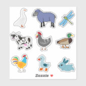 NIEDLICHE TIERE AUFKLEBER (Blatt)