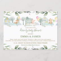 Niedliche Tiere Autos Grünantrieb mit Babydusche