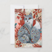 Niedliche Tiere Babydusche Einladung Rot und Blau (Rückseite)