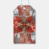 Niedliche Tiere Babydusche Einladung Rot und Blau Geschenkanhänger (Rückseite)