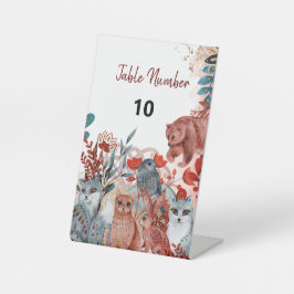 Niedliche Tiere Babydusche Einladung Rot und Blau Sockelschild