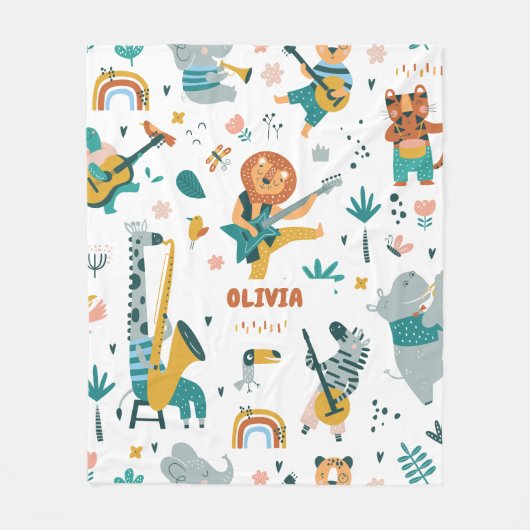 Niedliche Tiere Bend Fleecedecke (Vorderseite)