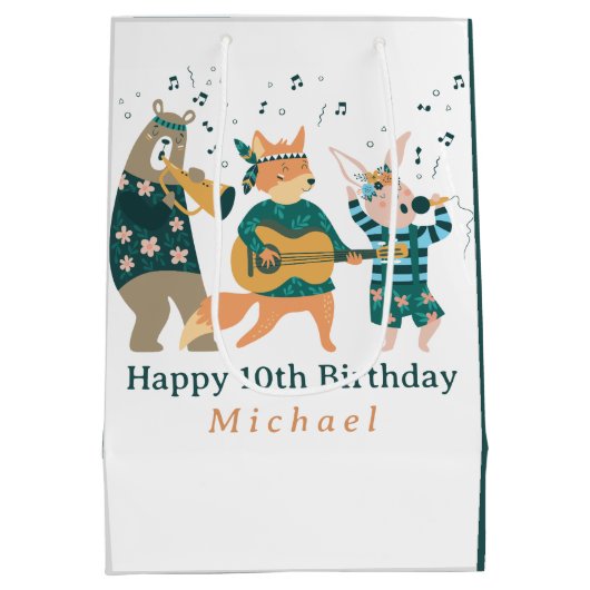 Niedliche Tiere Bend Mittlere Geschenktüte (Rückseite)