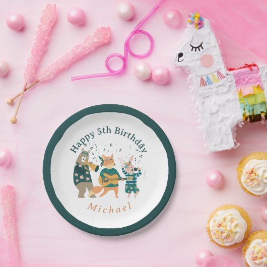 Niedliche Tiere Bend Pappteller (Party)