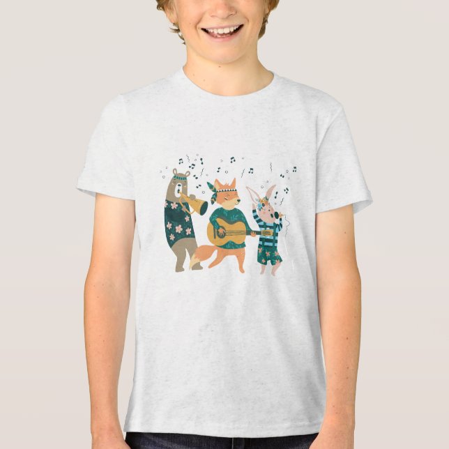 Niedliche Tiere Bend Tri-Blend Shirt (Vorderseite)