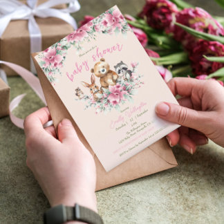 Niedliche Tiere Blumenpfirsichpfirsichpfirsichpfir Einladung