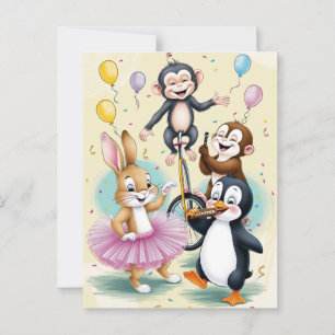 Niedliche Tiere, die alberne Dinge tun Postkarte