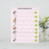 Niedliche Tiere, die das Zeilenblatt für Kinder na (Stehend Vorderseite)