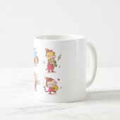 Niedliche Tiere Elephant, Giraffe, Affe und Löwe M Kaffeetasse (VorderseiteRechts)