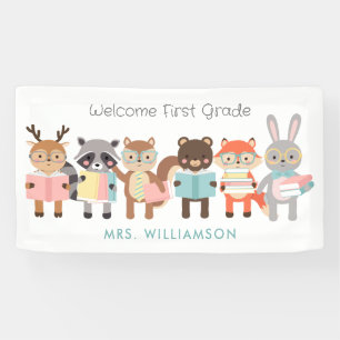 Niedliche Tiere für Begrüßungsklasselzeichen Banner