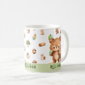 Niedliche Tiere für personalisierte Bären Kaffeetasse (VorderseiteRechts)