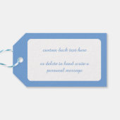 Niedliche Tiere Gebäude ein Schneemann zu Weihnach Geschenkanhänger (Rückseite Horizontal)