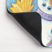 Niedliche Tiere Gebäude ein Schneemann zu Weihnach Mousepad (Ecke)