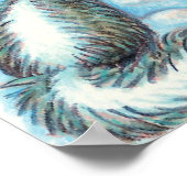 Niedliche Tiere Gebäude ein Schneemann zu Weihnach Poster (Ecke)