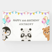 Niedliche Tiere Geburtstag Banner (Horizontal)