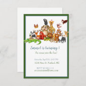 Niedliche Tiere Geburtstagsparty Einladung (Vorne/Hinten)