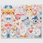 Niedliche Tiere Geschenkpapier (Flach)