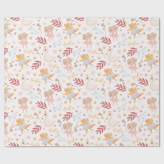 Niedliche Tiere Geschenkpapier (Flach)